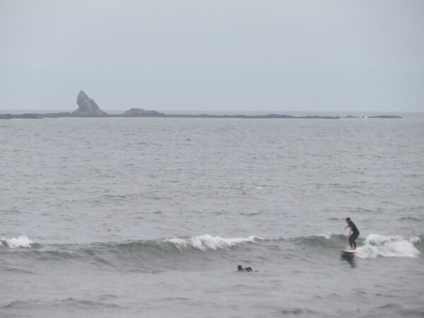 茅ヶ崎の海と江の島と烏帽子岩とサーフィンの写真 @ 2023/06/10